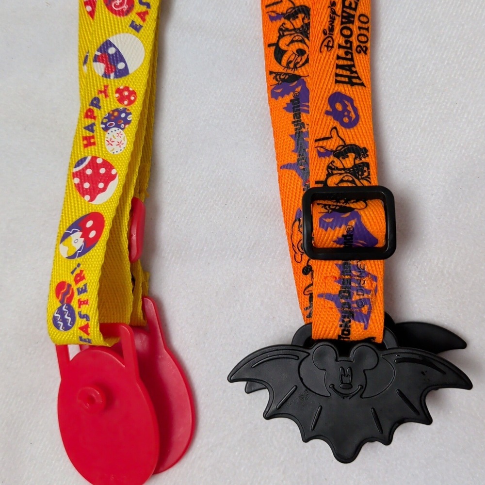 Tokyo Disneyland Popcorn Bucket Lanyard Set Halloween and Easter 2010